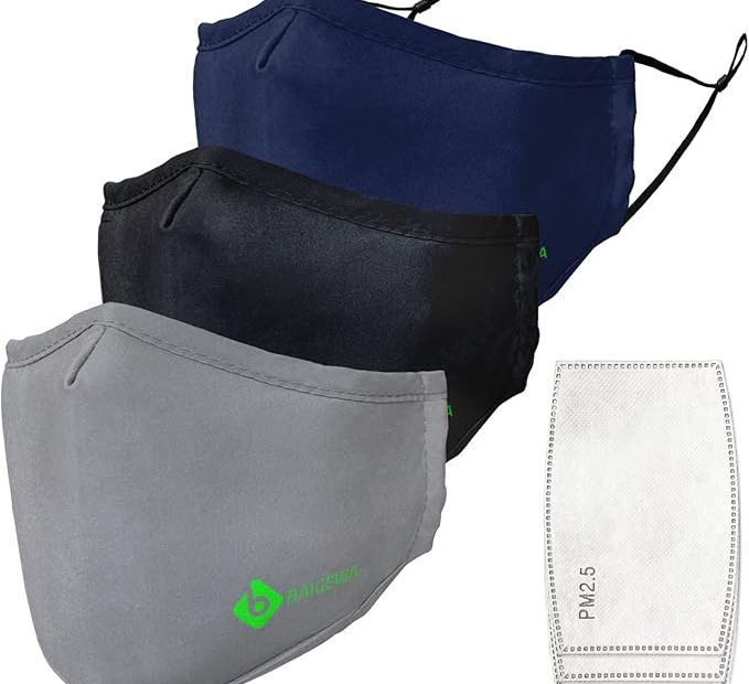 3 Packs Cloth Face Mask Reusable With Pm 2.5 Filters