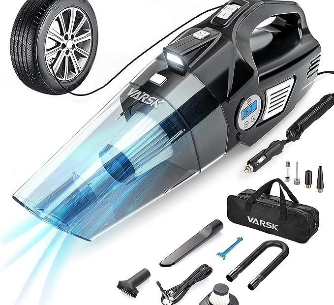 Varsk 4 In 1 Car Vacuum Cleaner With Tire Inflator And Pressure Gauge